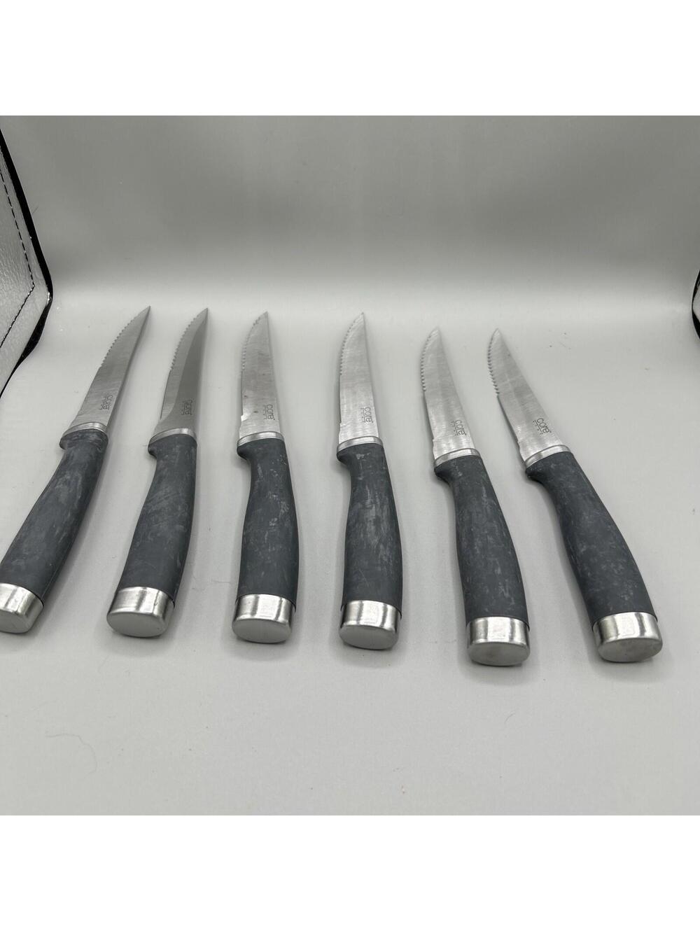 Core Kitchen Home Essential Stainless Steel Steak Knives 6 Piece Set 4.5” Blade